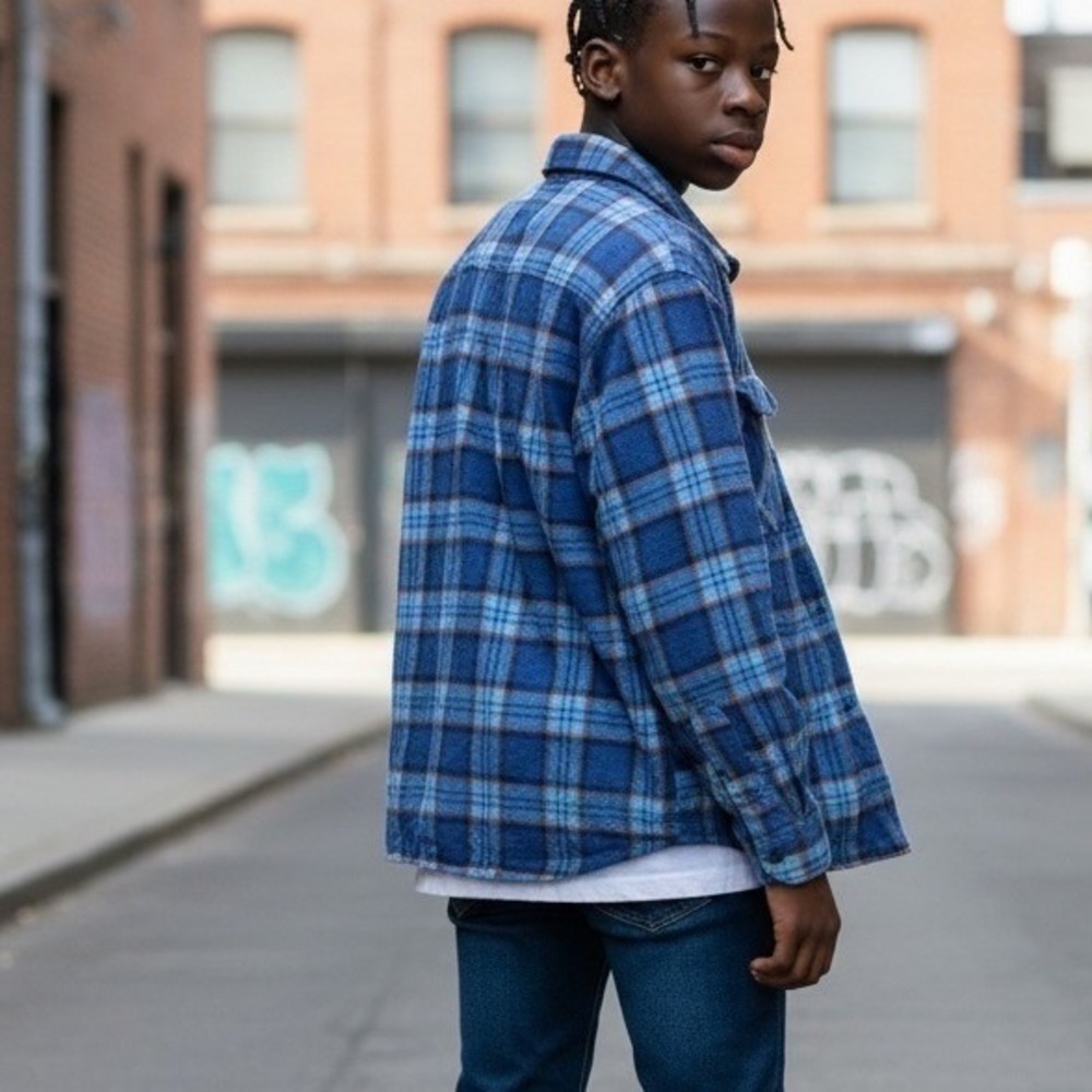 Vintage Pendleton Flannel Shirt Boys Large Wool‎ Plaid Button Up Shacket